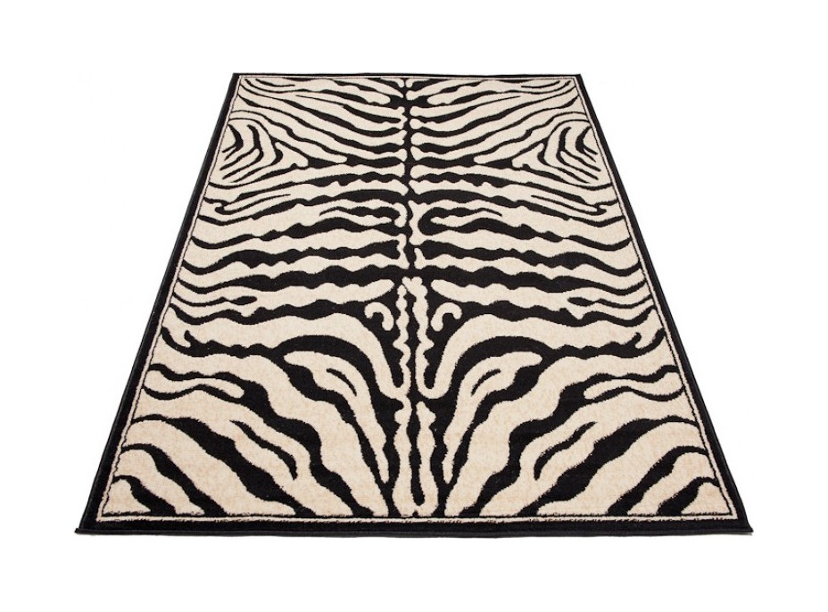 Kusový koberec BLACK ATLAS Zebra - čierny/biely