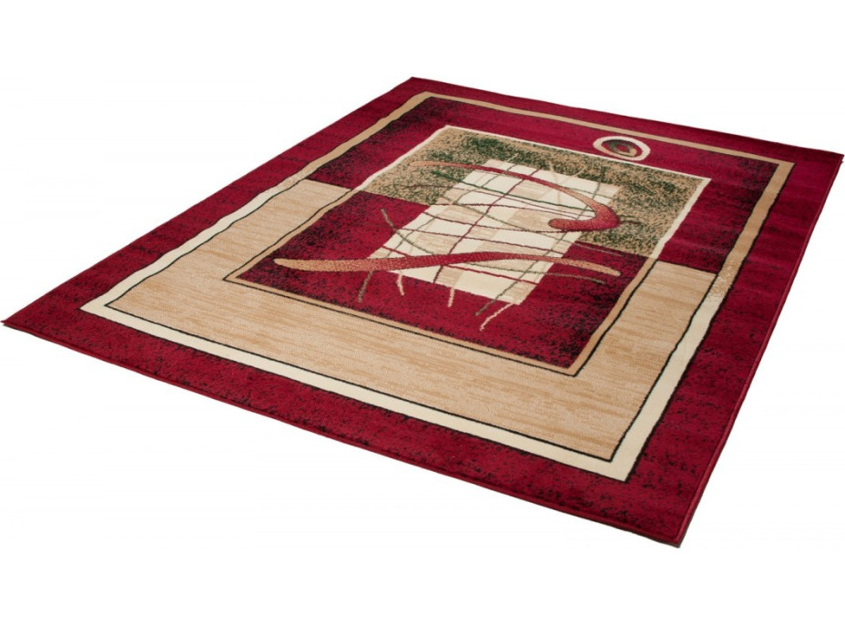 Kusový koberec ATLAS Abstract - červený/béžový