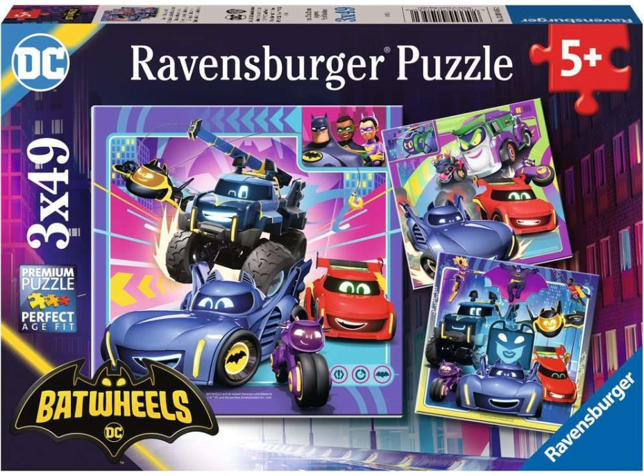 RAVENSBURGER Puzzle Batwheels 3x49 dielikov