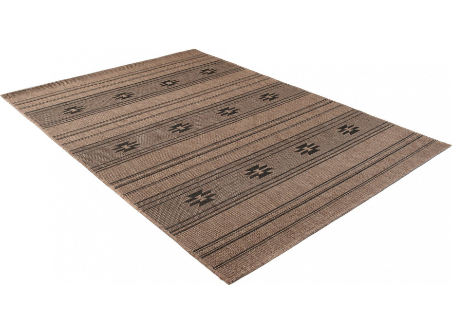 Sisalový PP koberec FOLK - hnedý/čierny