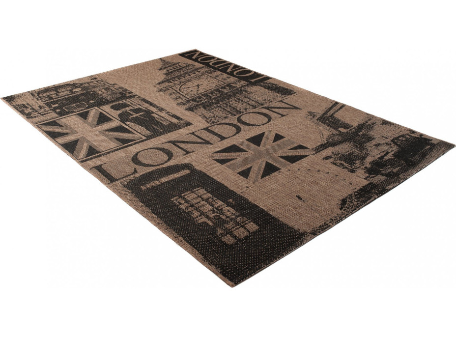 Sisalový PP koberec LONDON - hnedý/čierny