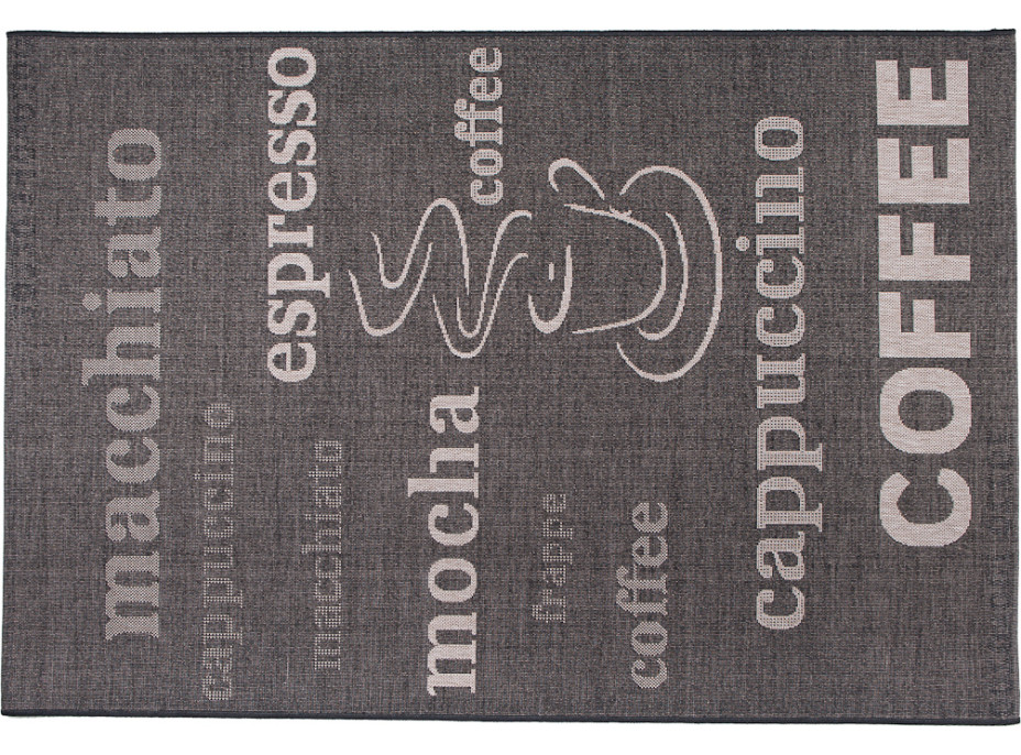 Sisalový PP koberec COFFEE - čierny/sivý