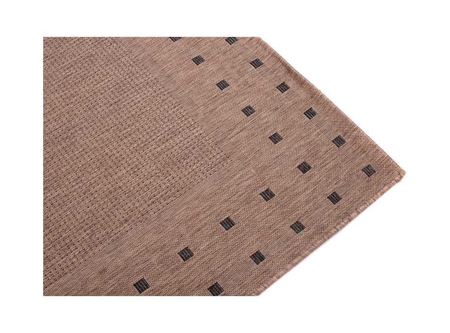 Sisalový PP koberec DOTS - hnedý/čierny