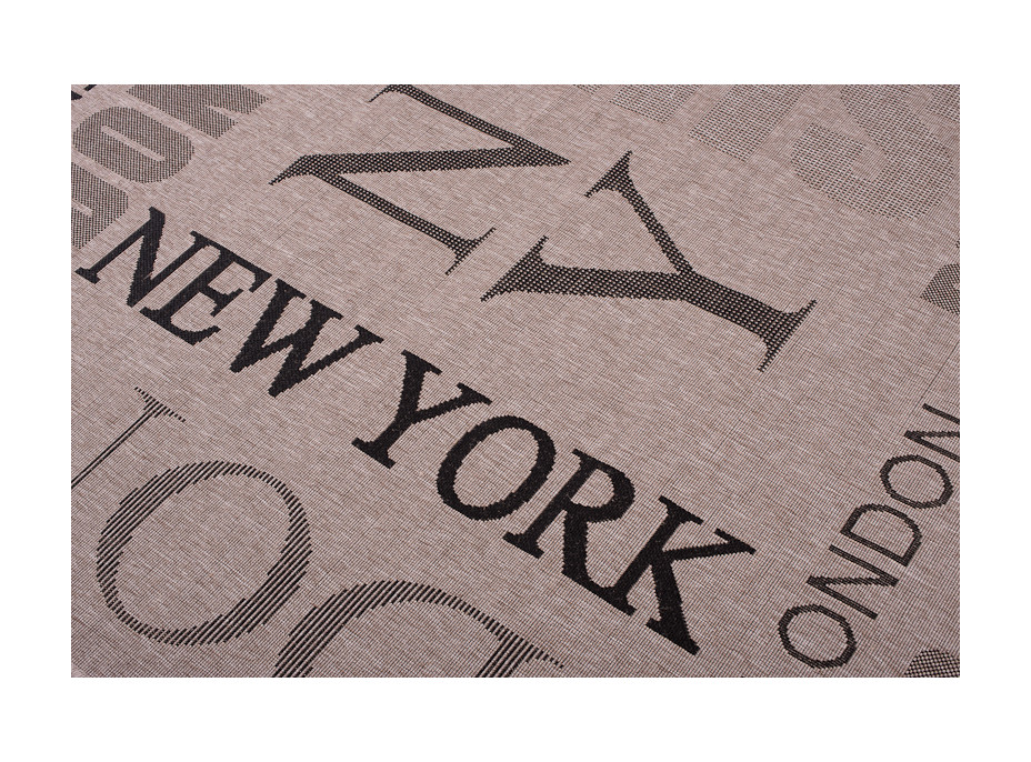 Sisalový PP koberec NY - svetlo hnedý / čierny