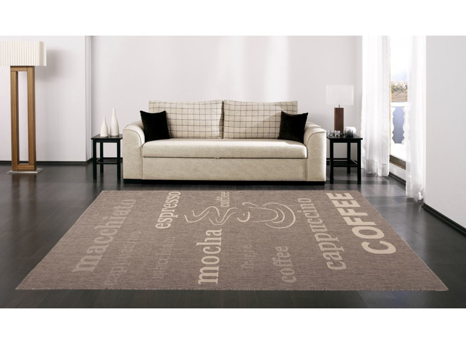 Sisalový PP koberec COFFEE - hnedý/béžový