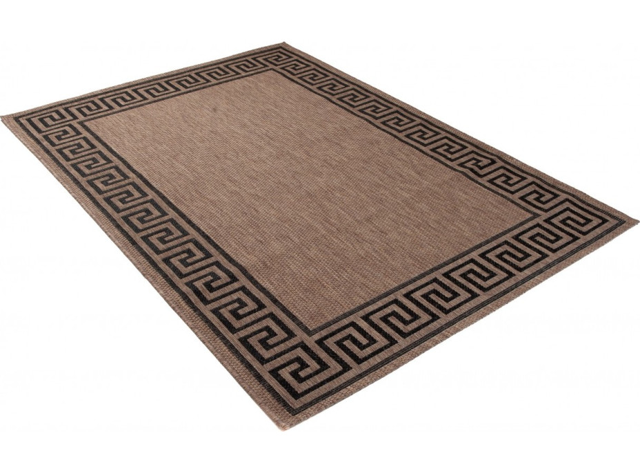 Sisalový PP koberec GREEK - hnedý / čierny