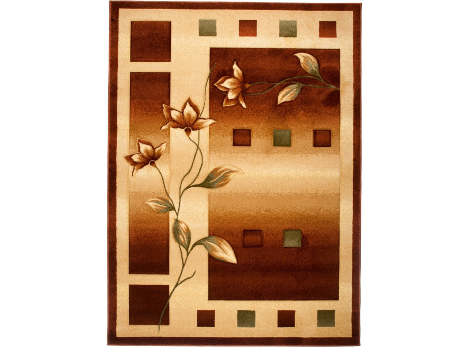Kusový koberec ANTOGYA Flora - krémový/hnedý