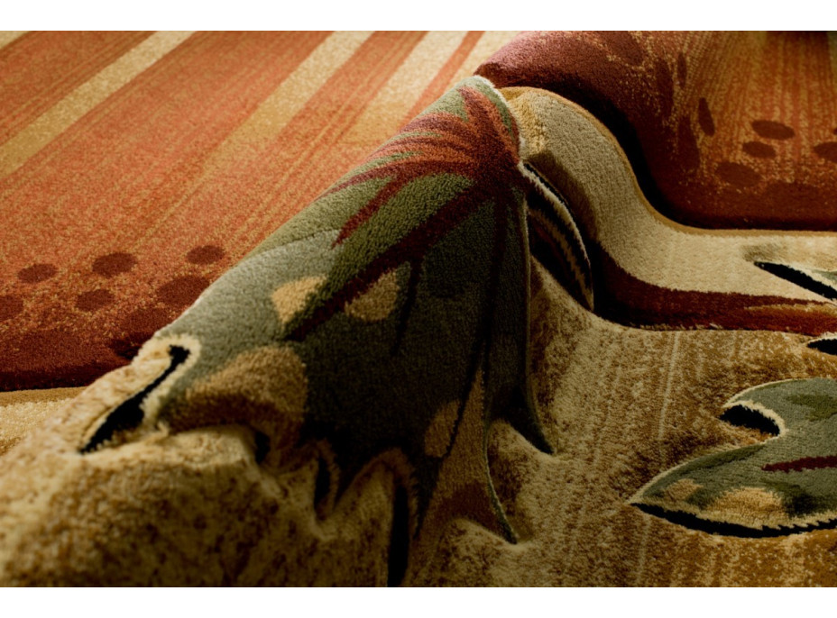 Kusový koberec ANTOGYA Leaves - hnedý/béžový