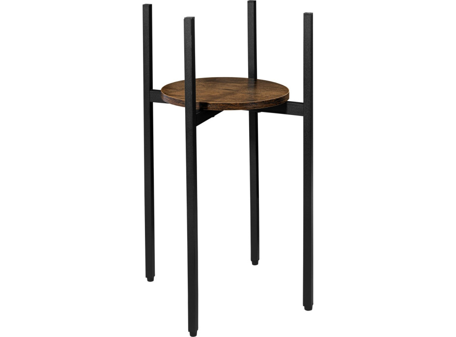 Kovový stojan na kvety TORRE RUSTIC 60 cm - starený dub/čierny