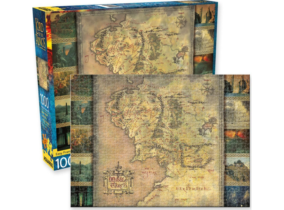 AQUARIUS Puzzle Pán Prsteňov: Mapa Stredozeme 1000 dielikov