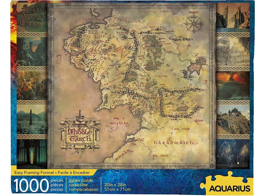 AQUARIUS Puzzle Pán Prsteňov: Mapa Stredozeme 1000 dielikov