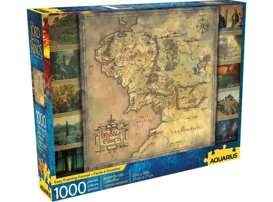 AQUARIUS Puzzle Pán Prsteňov: Mapa Stredozeme 1000 dielikov