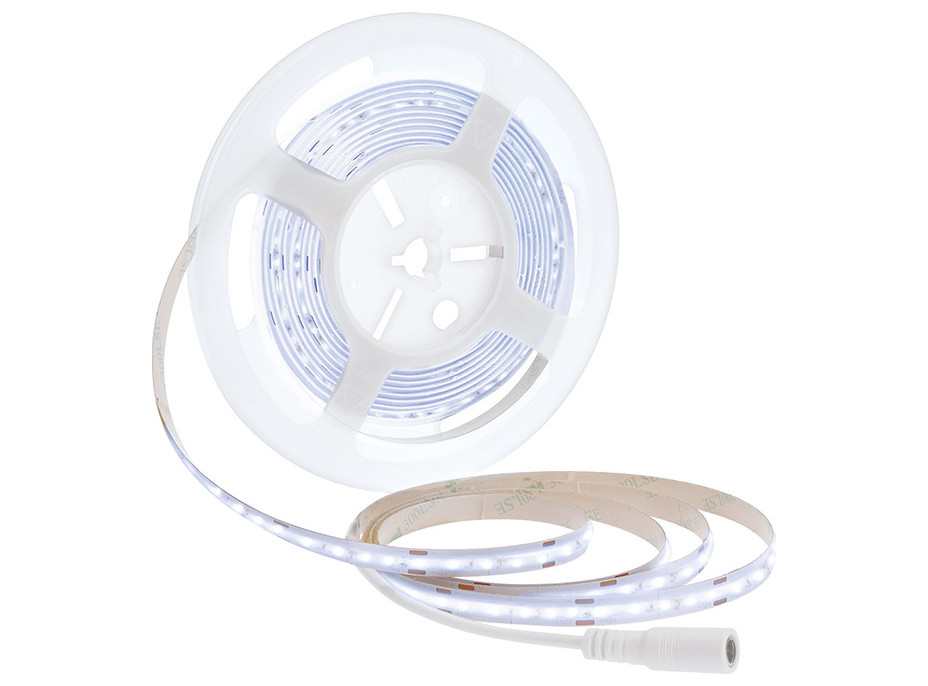 LED COB opasok, sada s adaptérom, vypínač, 5m, 8W/m, 800lm/m, studená biela