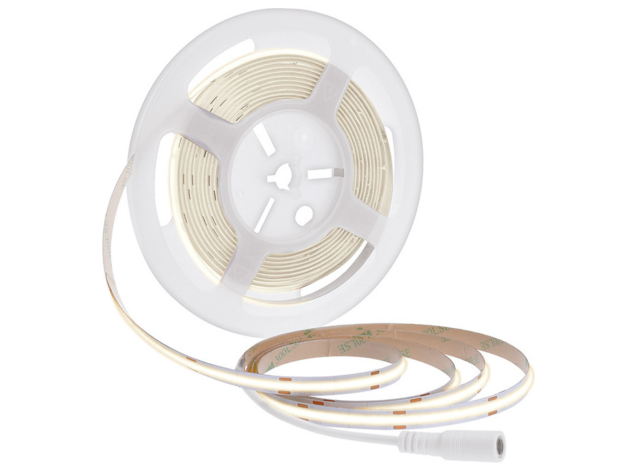 LED COB opasok, sada s adaptérom, vypínač, 5m, 8W/m, 800lm/m, neutrálna biela