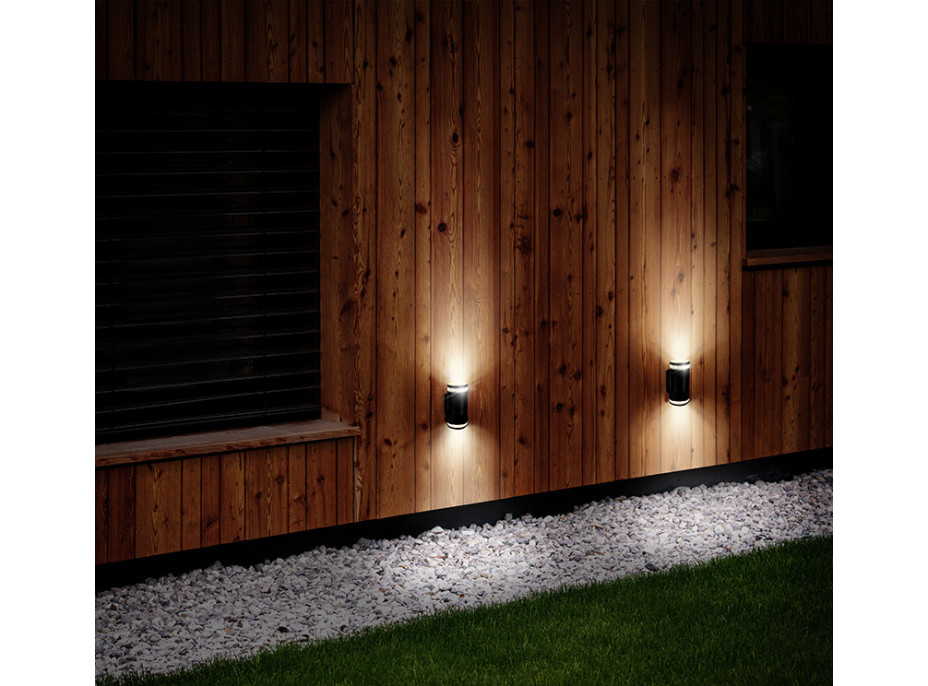 LED vonkajšie nástenné osvetlenie Potenza, 2x GU10, čierna