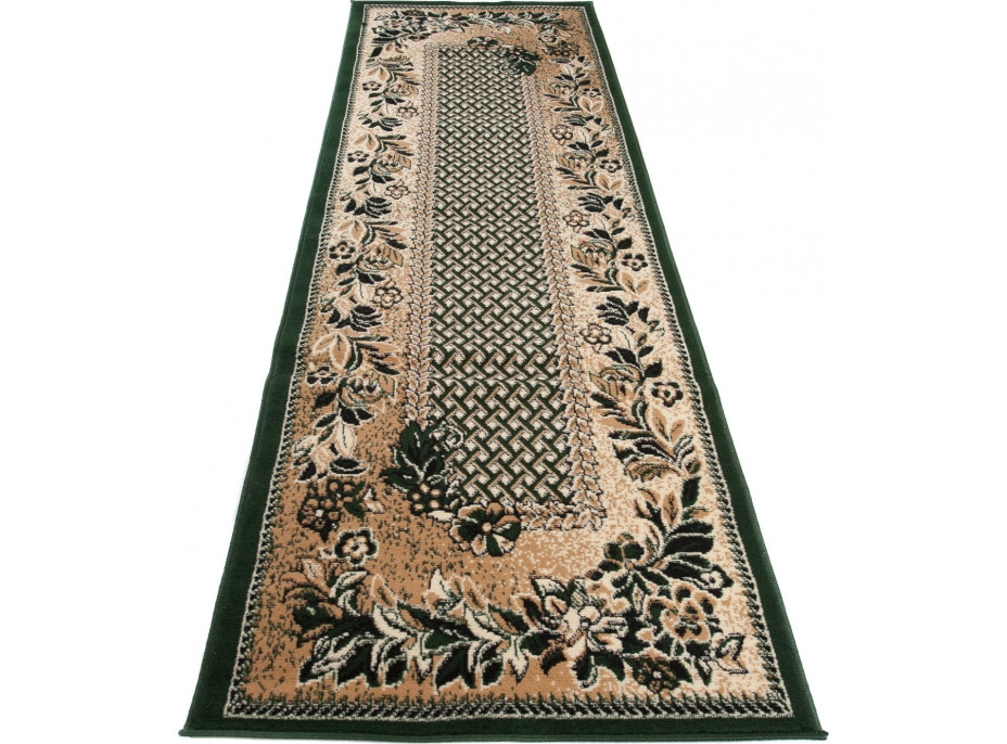 Behúň ATLAS flora - tmavo béžový/zelený