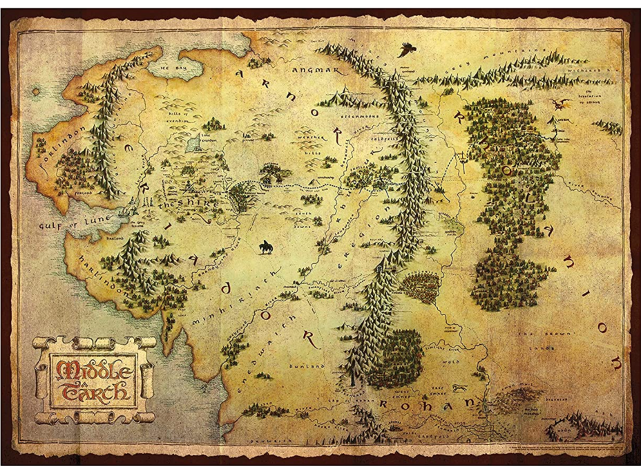 AQUARIUS Puzzle Hobit: Mapa Stredozeme 1000 dielikov