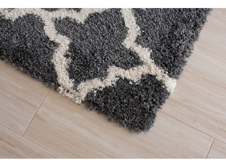 Kusový koberec Shaggy HIMALAYA Orient - tmavo šedý/krémový