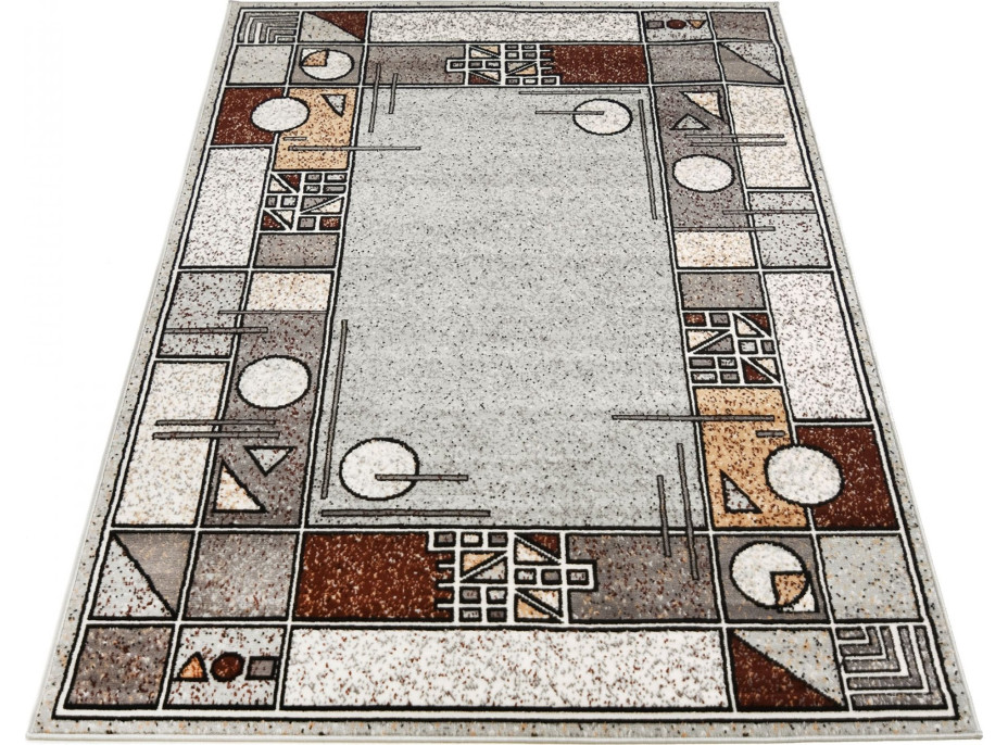 Kusový koberec LAILA Frame - šedý
