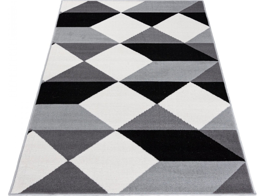 Kusový koberec LAILA Geometry - šedý/biely/čierny