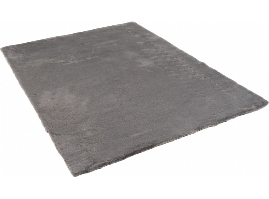 Kusový koberec RABBIT FUR - imitácia králičej kožušiny - tmavo šedý