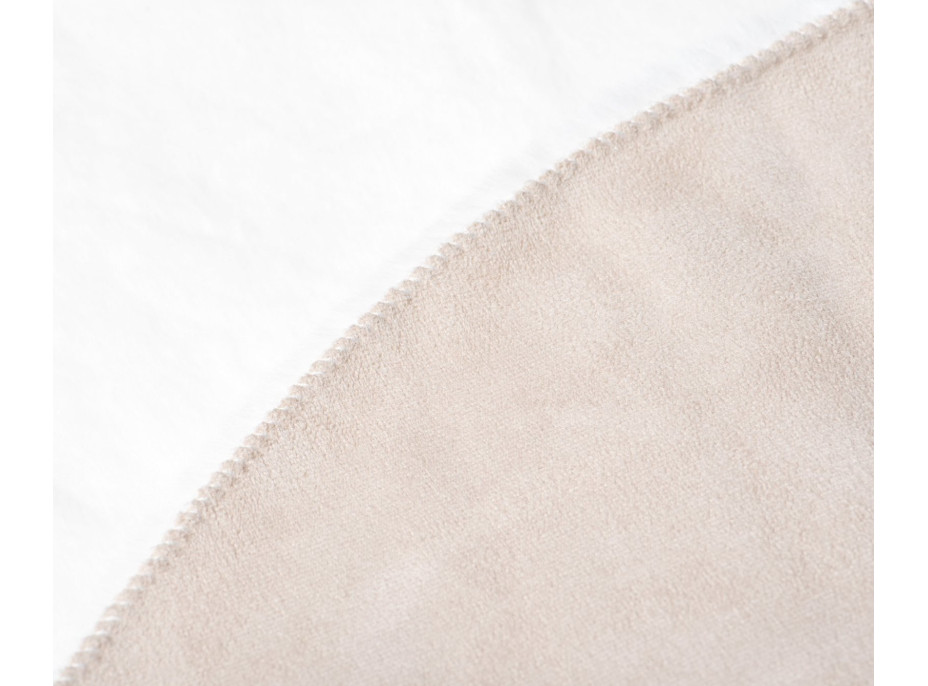 Kusový okrúhly koberec RABBIT FUR - imitácia králičej kožušiny - biely