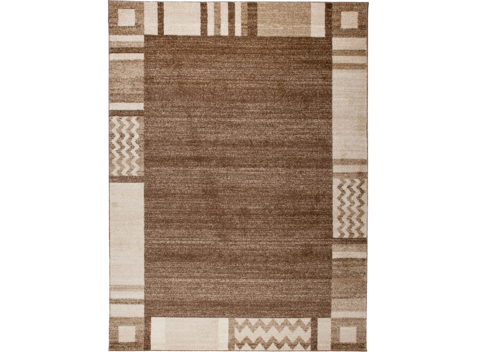Kusový koberec RASTA Frame - svetlo hnedý