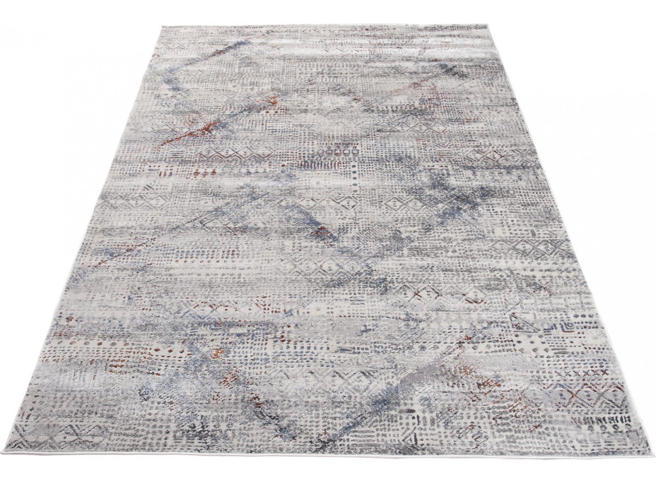 Kusový koberec FEYRUZ Template - šedý/modrý