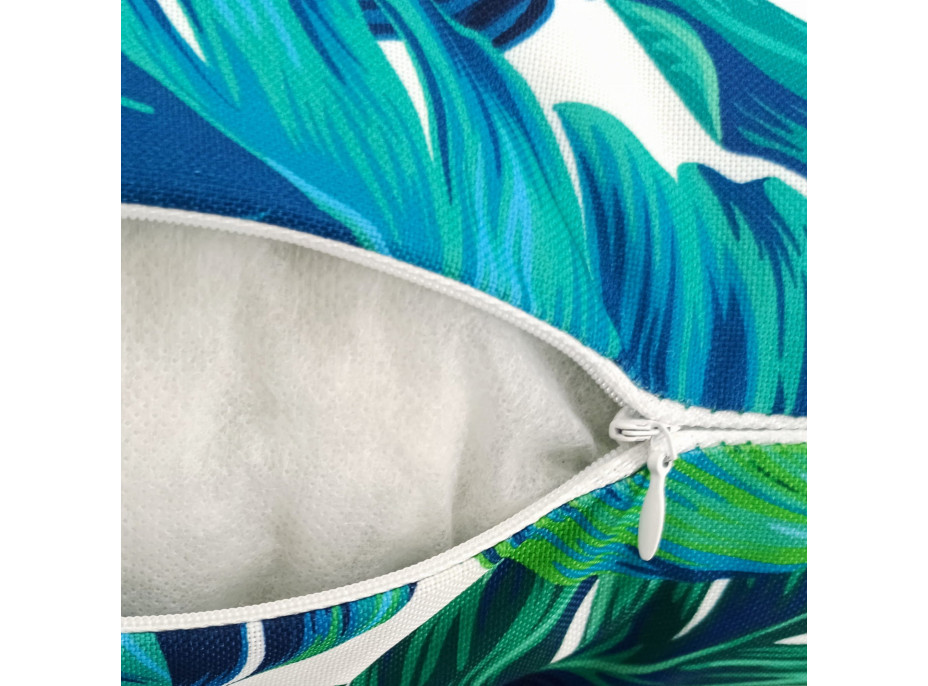 Vodeodolná obliečka na vankúš BOTANIC Tropic 45x45 cm - modrý