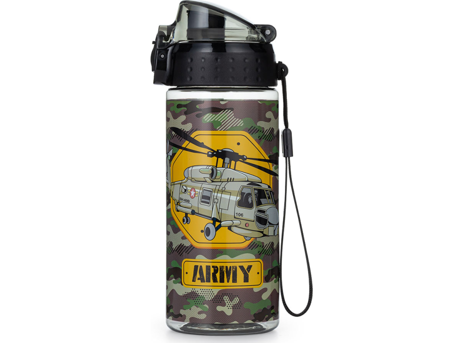 OXYBAG Fľaša na pitie OXY CLICK Army Helikoptéra 500 ml