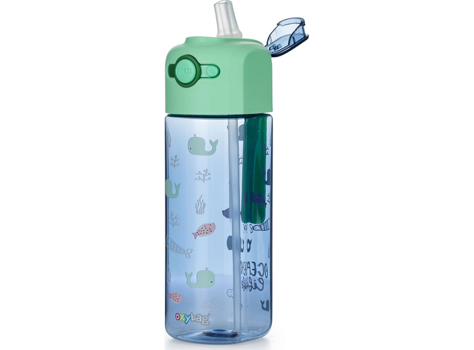 OXYBAG Fľaša na pitie OXY SMILE Ocean life 450 ml