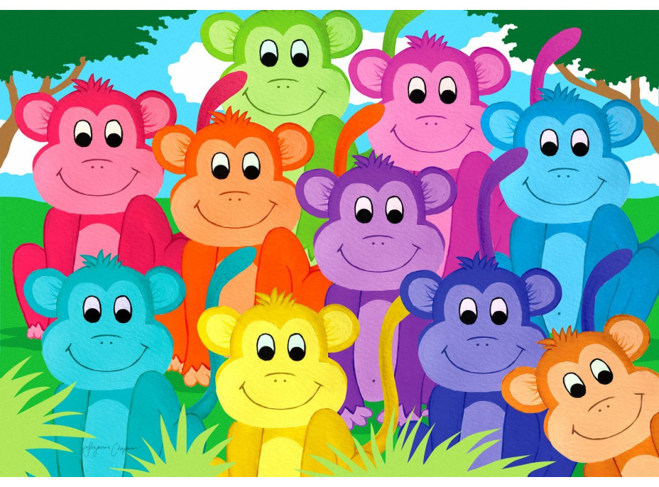 ENJOY Puzzle Dúhové opičky 1000 dielikov
