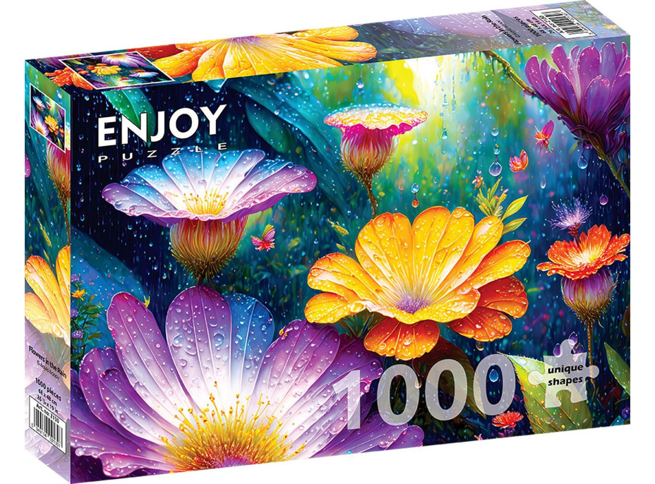 ENJOY Puzzle Kvety v daždi 1000 dielikov