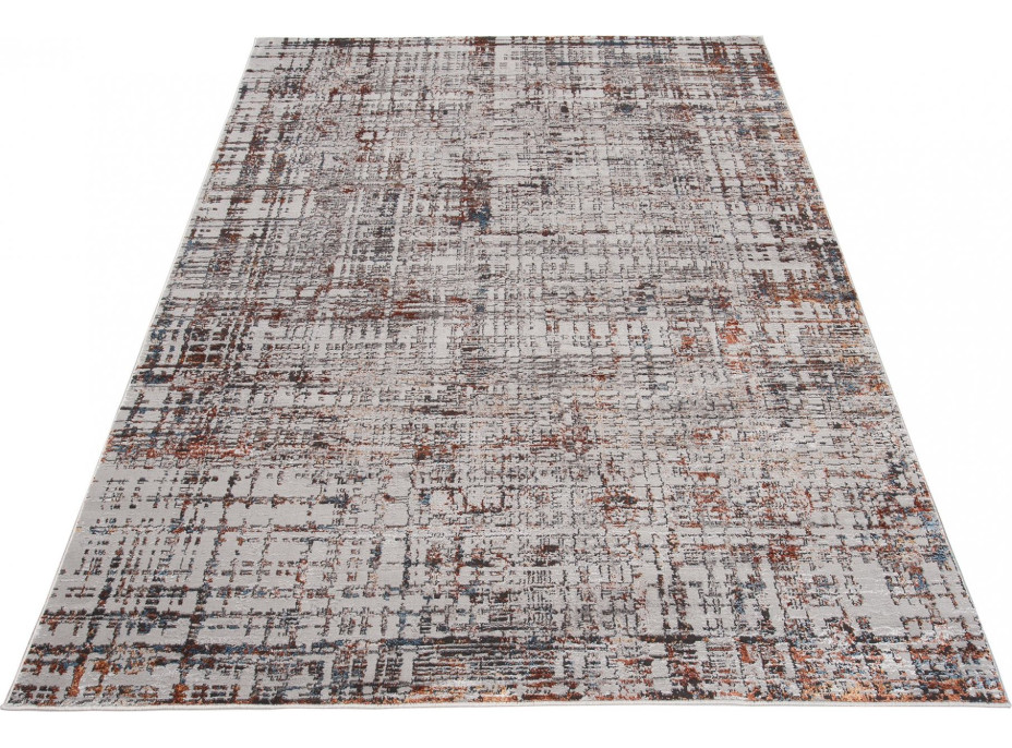 Kusový koberec CHARLESTON Lines - šedý/oranžový