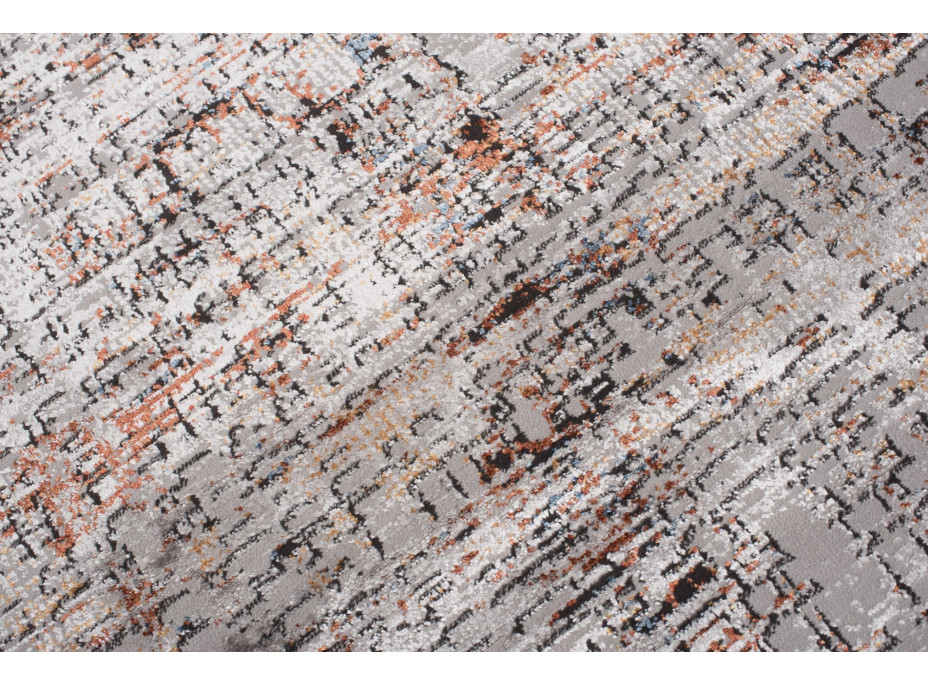 Kusový koberec CHARLESTON Lines - šedý/oranžový