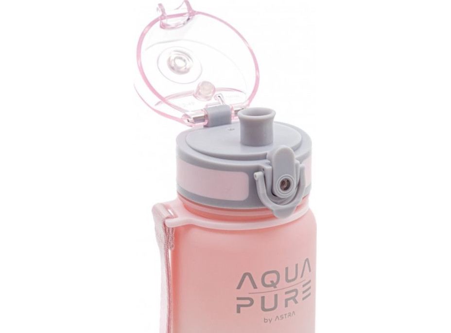 ASTRA Zdravá fľaša na vodu Aqua Pure 400 ml ružovo-šedá