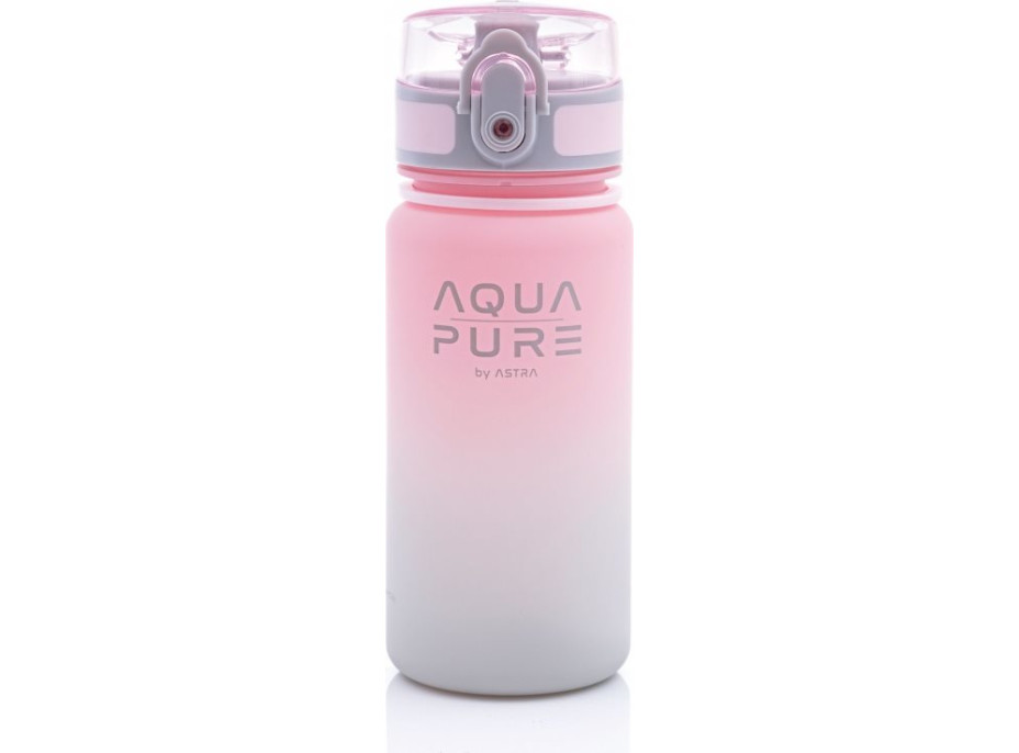 ASTRA Zdravá fľaša na vodu Aqua Pure 400 ml ružovo-šedá