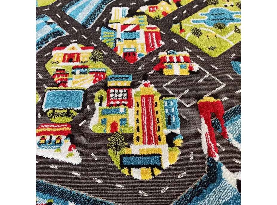 Kusový koberec Color Kids - MESTOČKO - modrý/zelený