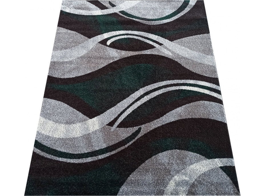 Kusový koberec WAVE - tmavo zelený