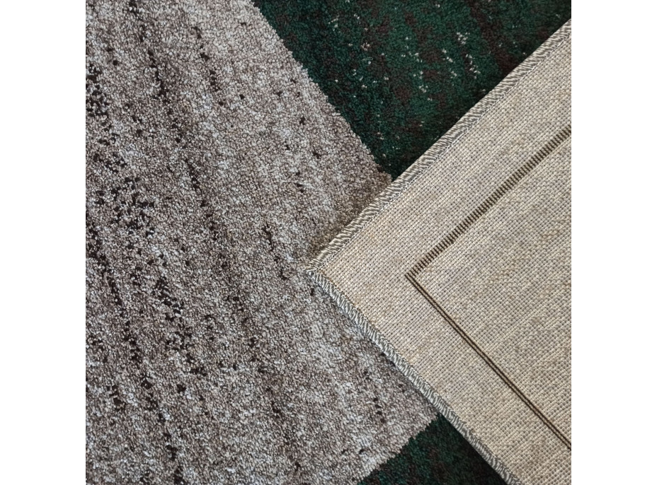 Kusový koberec WAVE composition - tmavo zelený/sivý