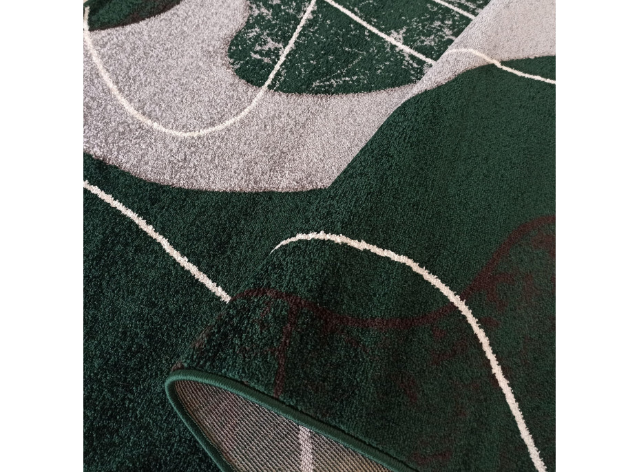 Kusový koberec WAVE modern - tmavo zelený/sivý