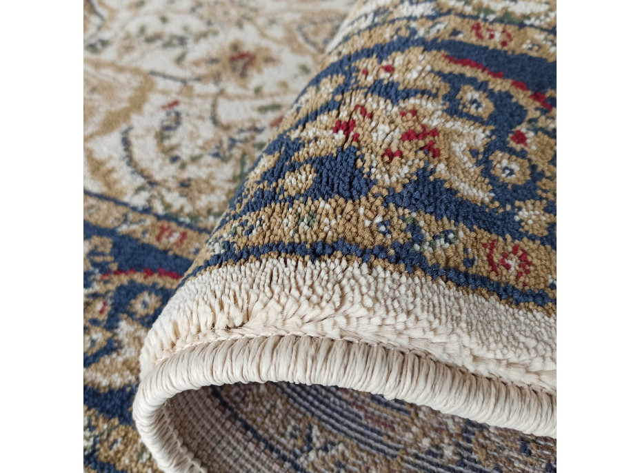 Kusový koberec NOBLE ornament - krémový/tmavomodrý