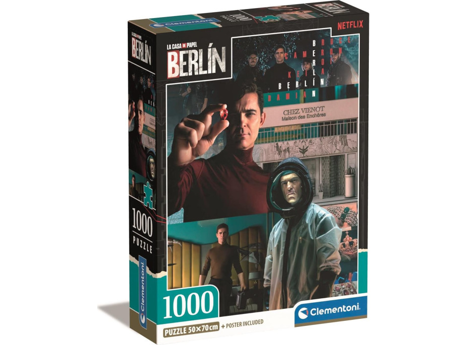 CLEMENTONI Puzzle La Casa de Papel Berlín: Šéf 1000 dielikov