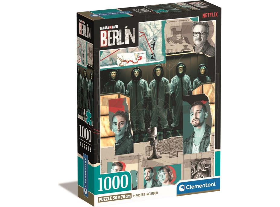 CLEMENTONI Puzzle La Casa de Papel Berlín: Ideme do akcie 1000 dielikov