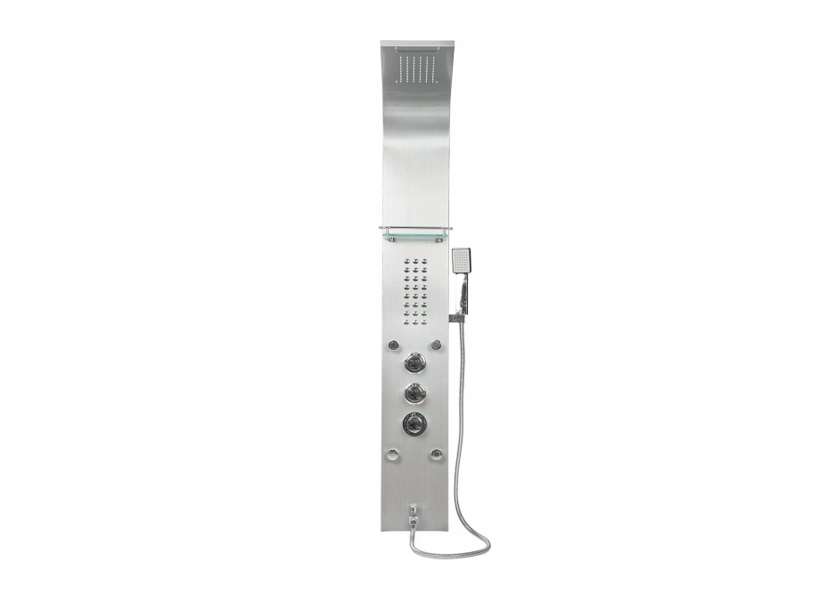Sprchový panel CASCADA 5v1 - s termostatom a výtokom do vane - inox
