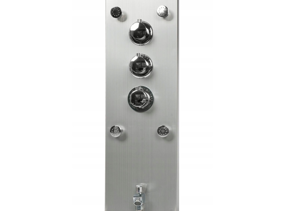 Sprchový panel CASCADA 5v1 - s termostatom a výtokom do vane - inox