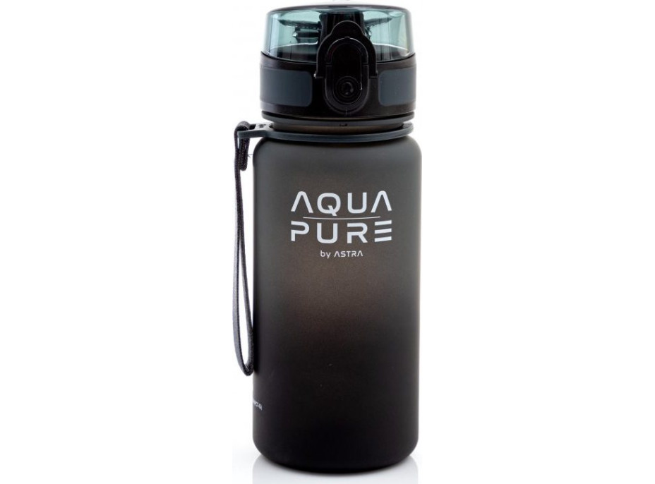 ASTRA Zdravá fľaša na vodu Aqua Pure 400 ml čierno-šedá