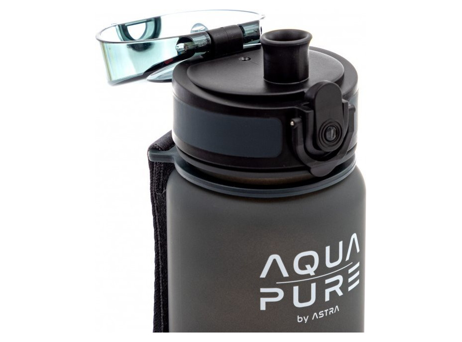 ASTRA Zdravá fľaša na vodu Aqua Pure 400 ml čierno-šedá