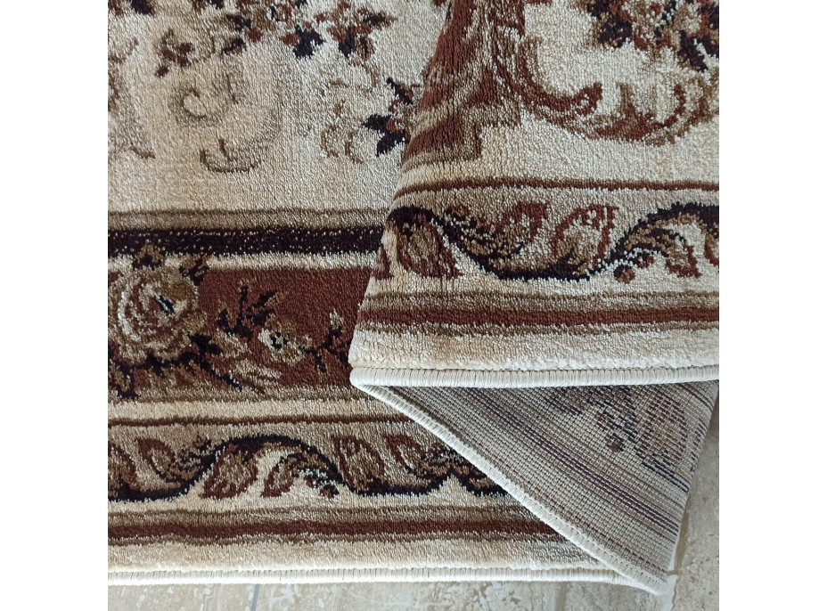 Kusový koberec NOBLE rosette - krémový/hnedý