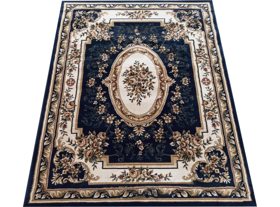 Kusový koberec NOBLE rosette - tmavomodrý